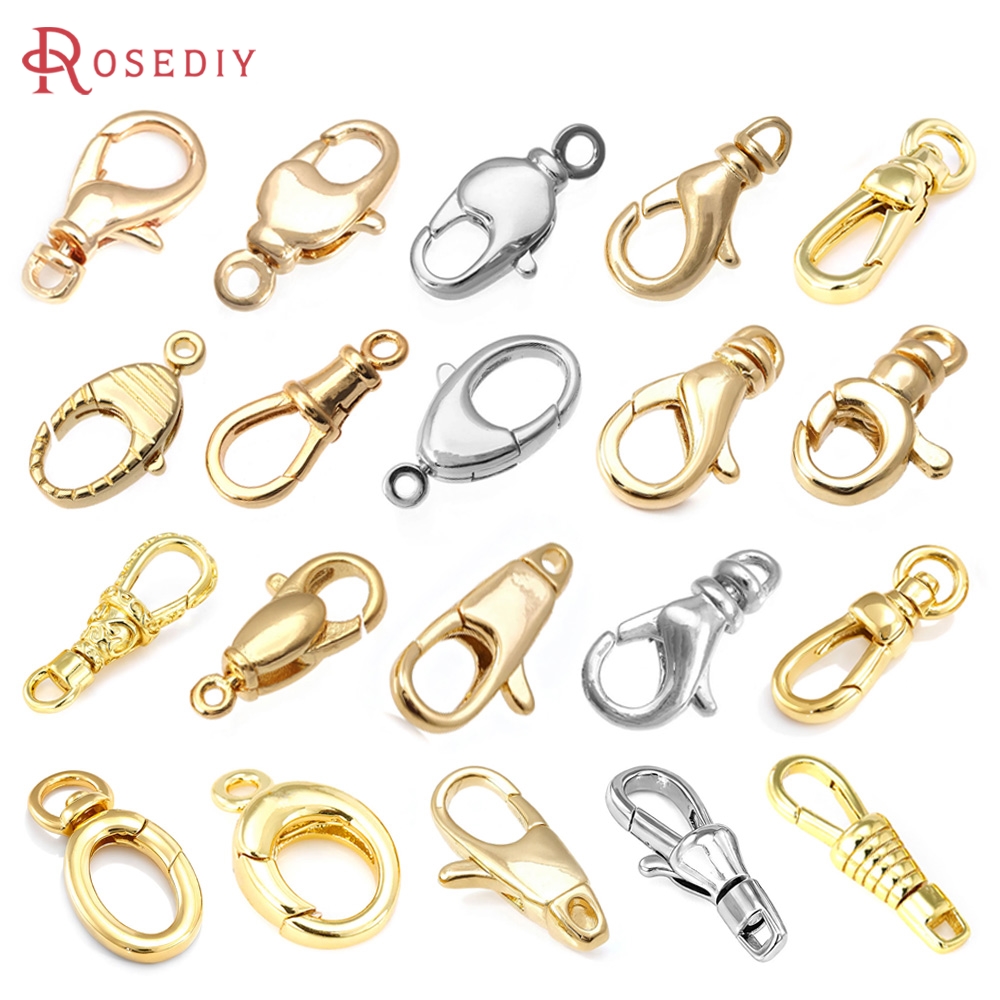 ตัวล็อคแบบหมุนได้สีทอง 18K ทำจ - Jewelry Making Findings บทวิจารณ์และราคา