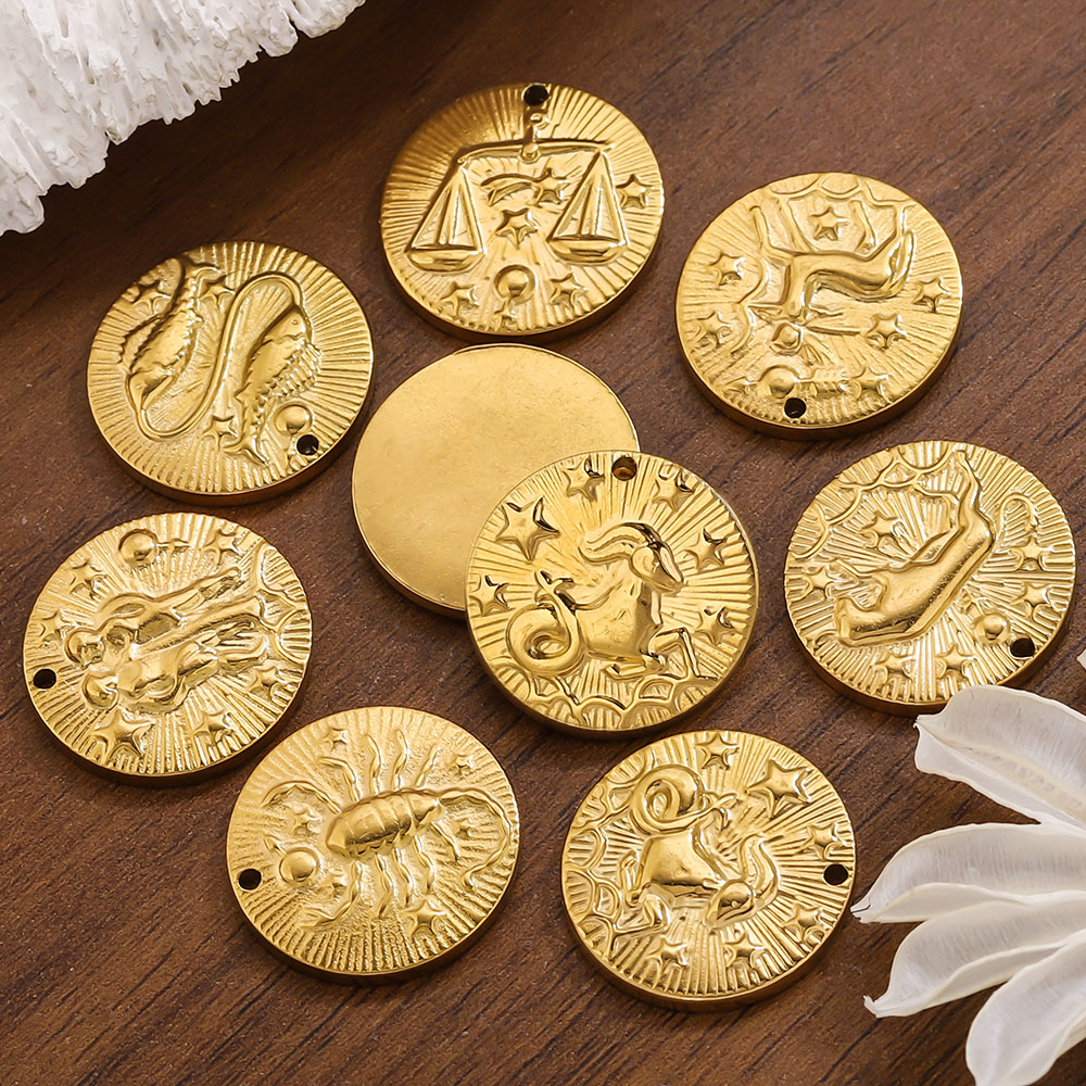 จี้สแตนเลส 12 ราศี ชุบทอง 5 ชิ - Jewelry Making Materials Wholesale บทวิจารณ์และราคา