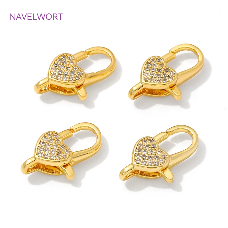 18K Gold PlatedฝังZirconหัวใจก - Jewelry Making Supplies บทวิจารณ์และราคา