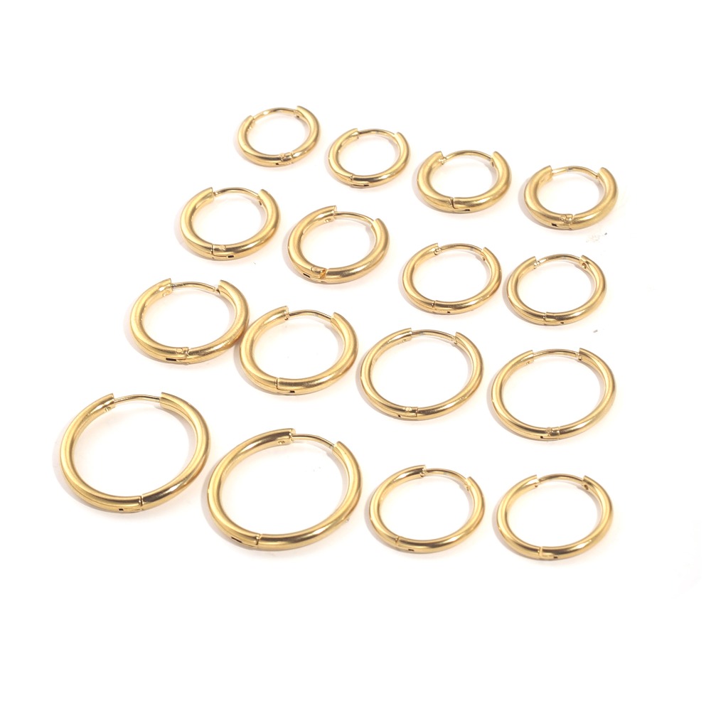 ต่างหูห่วงสแตนเลสสีทองขนาดเส้น - Jewelry Making Materials Wholesale บทวิจารณ์และราคา