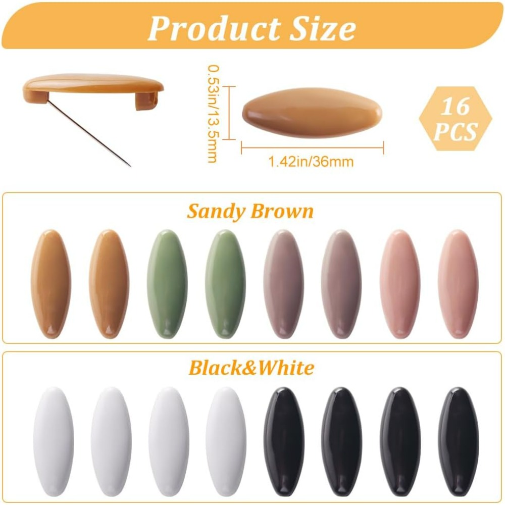 เข็มกลัดผ้าคลุมผม 16 ชิ้น 8 สี - Head Pin Assorted บทวิจารณ์และราคา
