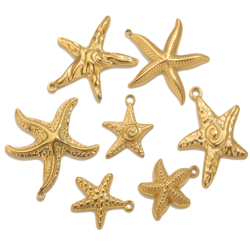 5pcs สแตนเลสสตีลฤดูร้อนปลาดาว  - Jewelry Making Materials Wholesale บทวิจารณ์และราคา