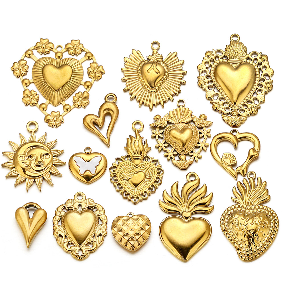 จี้รูปหัวใจและดวงอาทิตย์สแตนเล - Jewelry Making Materials Wholesale บทวิจารณ์และราคา