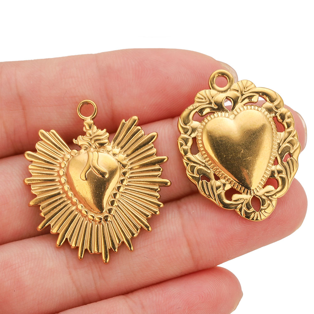 จี้รูปหัวใจและดวงอาทิตย์สแตนเล - Jewelry Making Materials Wholesale บทวิจารณ์และราคา