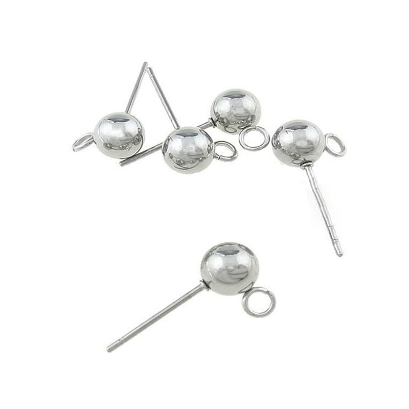 ต่างหูแบบหมุดกลมสแตนเลส 20 ชิ้ - Jewelry Making Findings บทวิจารณ์และราคา