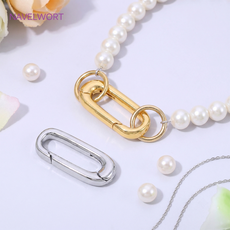 ตัวล็อคแบบสปริงรูปวงรีชุบทอง 1 - Jewelry Making Supplies บทวิจารณ์และราคา