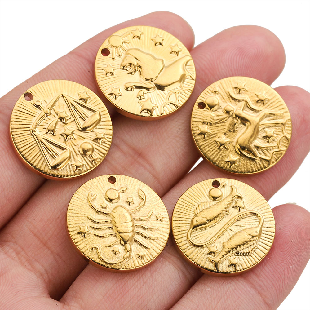 จี้สแตนเลส 12 ราศี ชุบทอง 5 ชิ - Jewelry Making Materials Wholesale บทวิจารณ์และราคา