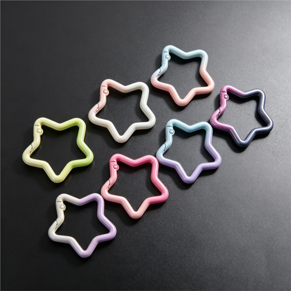 ห่วงคล้องกุญแจรูปดาวไล่สี 5 ชิ - Jewelry Making Supplies บทวิจารณ์และราคา