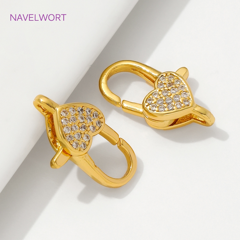 18K Gold PlatedฝังZirconหัวใจก - Jewelry Making Supplies บทวิจารณ์และราคา