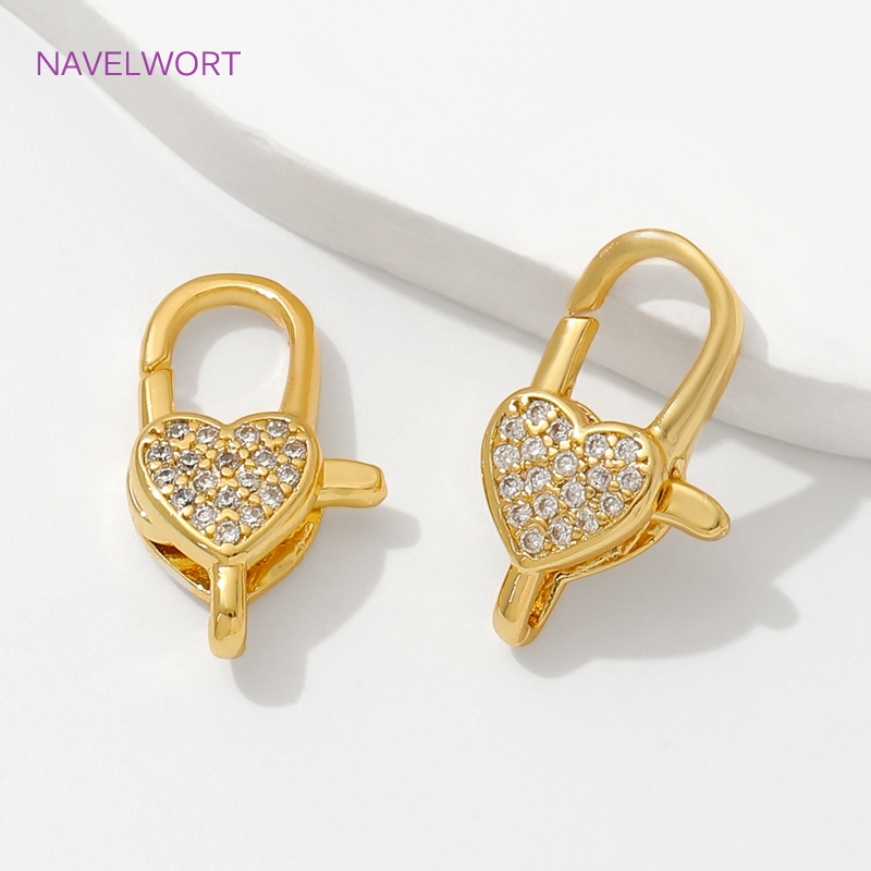 18K Gold PlatedฝังZirconหัวใจก - Jewelry Making Supplies บทวิจารณ์และราคา
