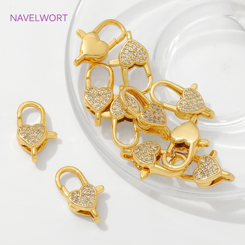 18K Gold PlatedฝังZirconหัวใจก - Jewelry Making Supplies บทวิจารณ์และราคา